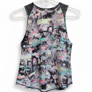 Lululemon Abstract Print Mesh Back Athletic Tank Top Multicolor